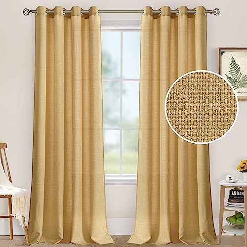 Caramel Brown Linen Curtains