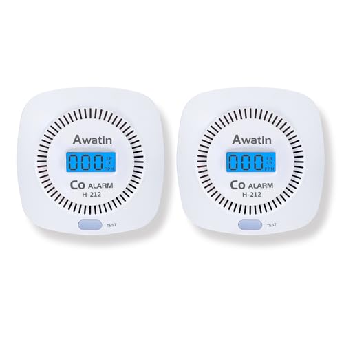 Carbon Monoxide Detectors - CO Alarm, Battery Powered (2 Packs)