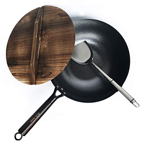 Carbon Steel Wok for Electric, Induction, and Gas Stoves