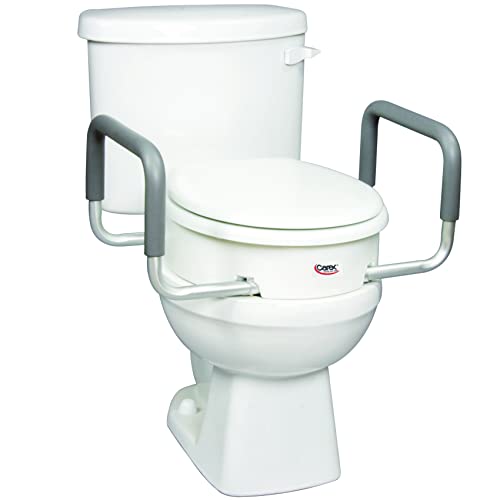 Carex 3.5" Elongated Toilet Seat Riser with Padded Handles, 250 lbs Support