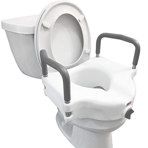 Carex Toilet Seat Riser with Arms - Raised, Comfortable, Stable