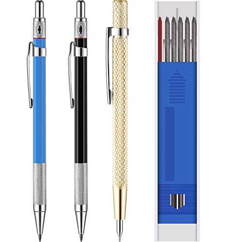 Carpenter Pencils with Marker Refills and Carbide Scriber Tool