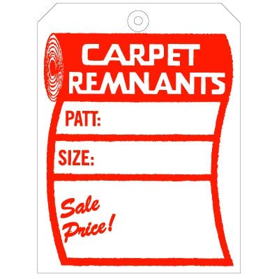 Red Ink Carpet Remnant Tags: 7"x 5.25", 500 Count by AMS Printing