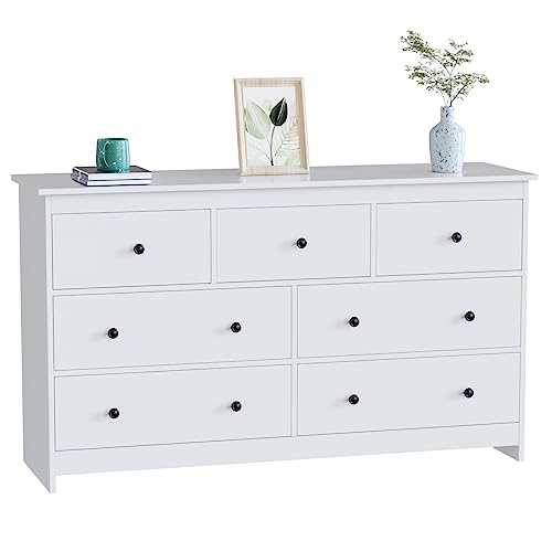 CARPETNAL White Dresser with 7 Drawers