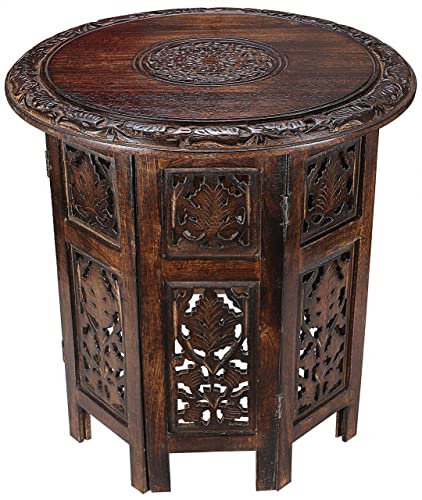 Carved Wood Accent Table