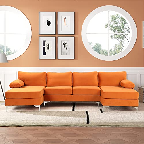 Casa AndreaMilano Large Velvet U-Shape Sectional Sofa