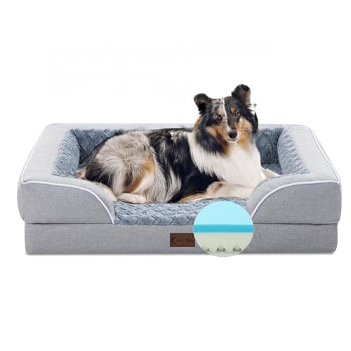 Casa Paw Memory Foam Large Dog Bed with Bolsters