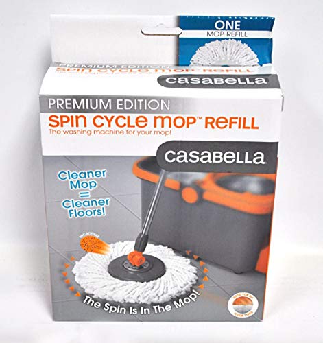 Casabella Spin Cycle Mop Head Refill, 1-Count, White