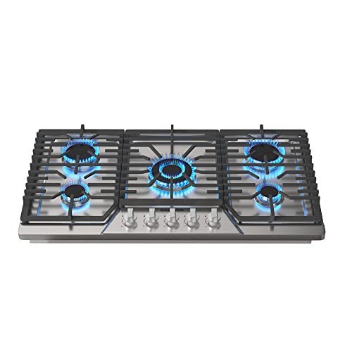 CASAINC 36 inch Gas Cooktop with 5 Power Burners