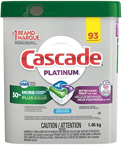 Cascade Platinum ActionPacs Dishwasher Detergent - 102 Pack Bonus