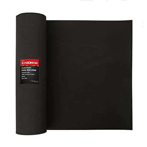 MIXPOWER Professional Tool Box Liner and Drawer Liner,Easy Cut, Non-Slip  Foam Rubber Toolbox Drawer Liner Mat - Adjustable Cabinet Liners,Black,16