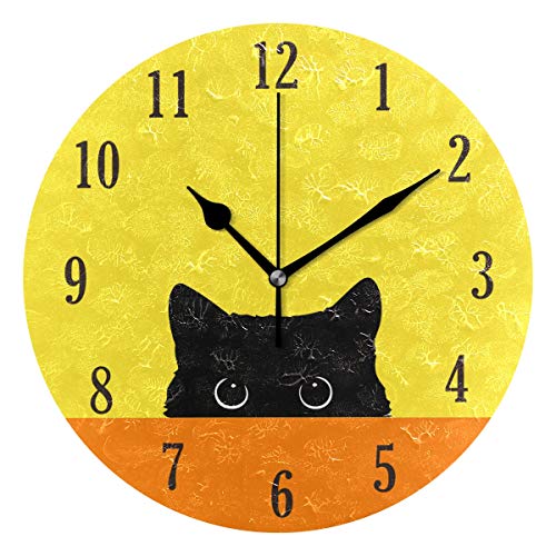 Cat Pattern Wall Clock - Silent and Decorative