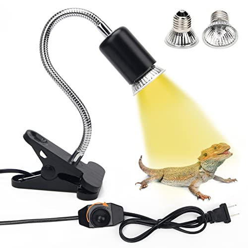 Catcan Reptile Heat Lamp with 2 Heat Bulbs
