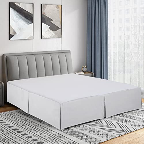 Cathay Home Double Brushed Microfiber Pleated Easy Fit Bed Skirt, Ultra Soft, Fade and Wrinkle Resistant - White, Twin