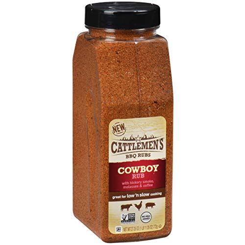 Cattlemen's Cowboy Rub - Bold and Smoky BBQ Rub with Hickory Smoke, Molasses and Coffee Flavor