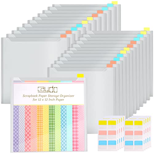 Caydo Scrapbook Paper Storage Organizer with Index Tabs