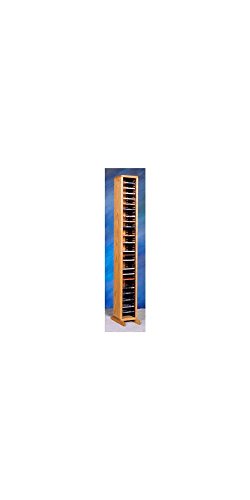 CD Storage Tower w Individual Locking Slots (Honey Oak)