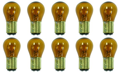 CEC Industries #1157A (Amber) Bulbs, 12.8/14 V, 26.88/8.26 W, BAY15d Base, S-8 Shape (Box of 10)