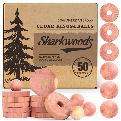 Cedar Closet Storage Variety Pack - 50 Blocks, 30 Rings, 20 Balls by SHARKWOODS