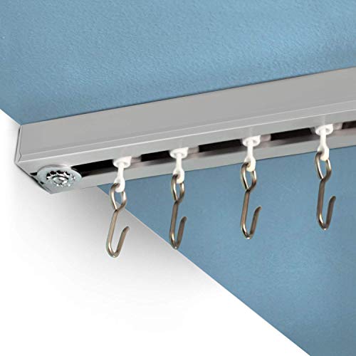 Ceiling Curtain Track Set - Medium Silver