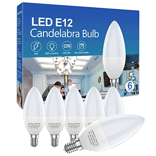 Ceiling Fan Candelabra LED Light Bulbs - 6 Pack