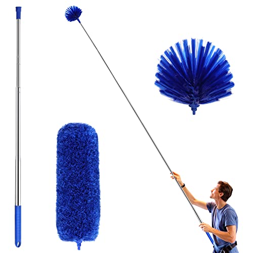 Flexible Fan Dusting Brush, Flexible Fan Dusting Brush (Non-disassembly  Cleaning), Bendable Dusting Brush, Electric Fan Dust Brush Cleaner  (Blue-2PCS)