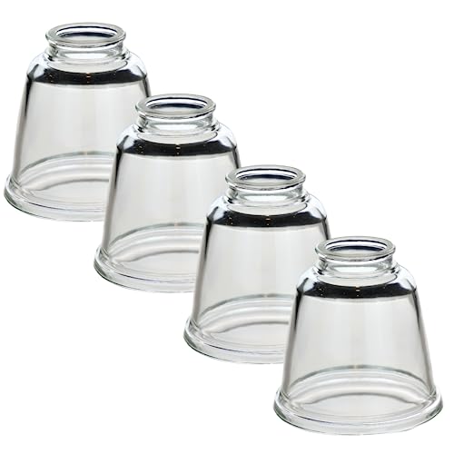 Ceiling Fan Light Covers: Clear Glass Shade Lamp Replacement Kit (4-Pack)