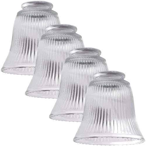 Ceiling Fan Light Covers - Clear Ribbed Glass Ceiling Fan Light Kit Glass Replacement Kit For Ceiling Fan Light Kits. Ceiling Fan Globe Replacement Shades Ceiling Fan Light Covers Replacements 4-pack