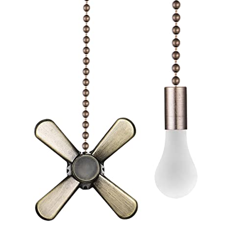 Ceiling Fan Pull Chain Extender with Decorative Frosted Glass Bulb