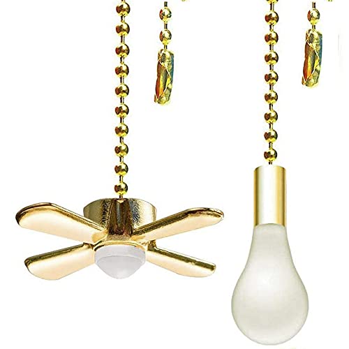 Ceiling Fan Pull Chain Set with Decorative Light Bulb and Fan Cord