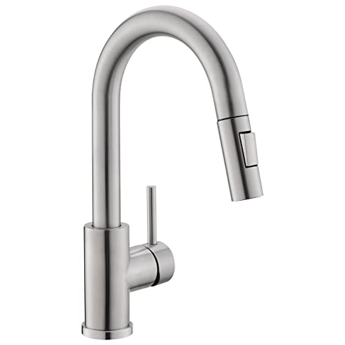 Brushed Nickel Single Handle Kitchen Sink Faucet with Pull Out Sprayer