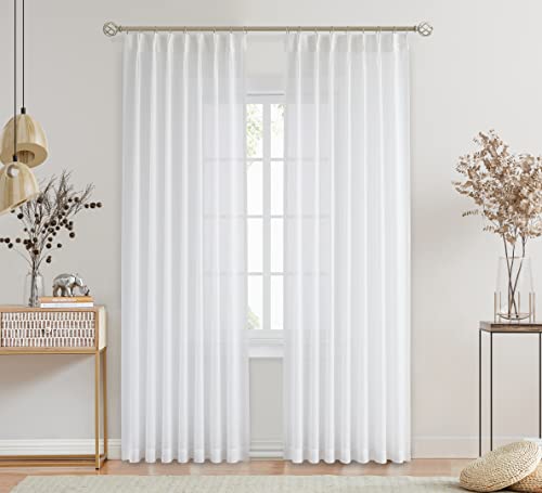 Central Park White Pinch Pleat Sheer Curtain