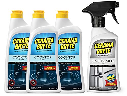 Stainless Steel & Cooktop Cleaner for Glass-Ceramic Surfaces, 4 Pack