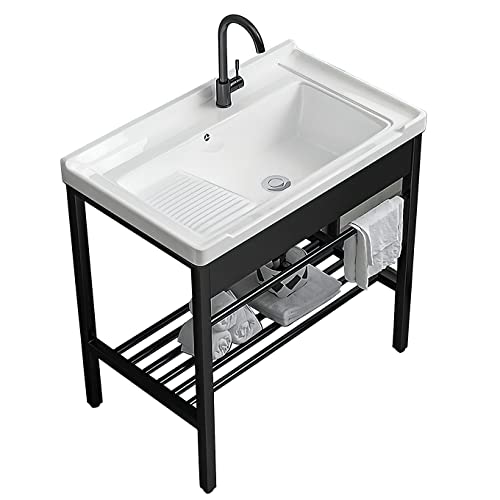Ceramic Utility Sink Kit with Washboard