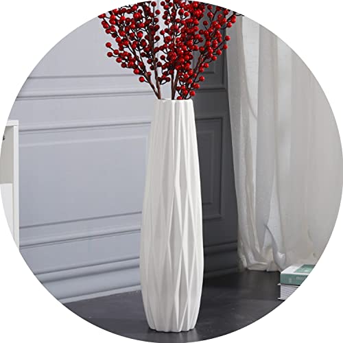 Ceramic White Tall Floor Vase 28 Inches - Elegant Flower Arrangement Vase