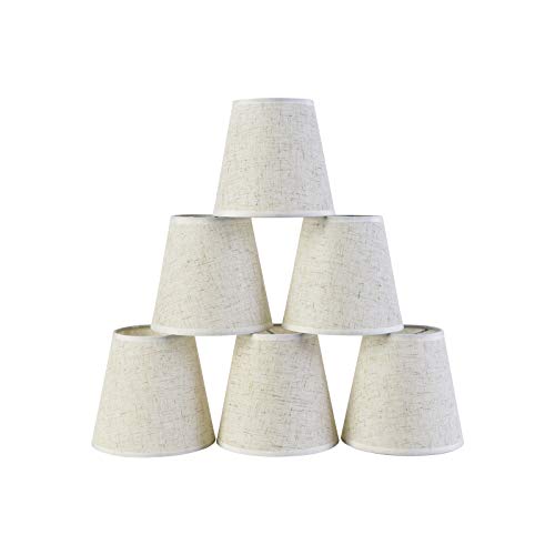 Aory Creamy White Clip-On Chandelier Lamp Shades Set of 6