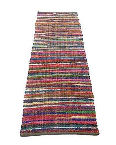 Chardin home Recycled Cotton Colorful Chindi Runner Area Rug