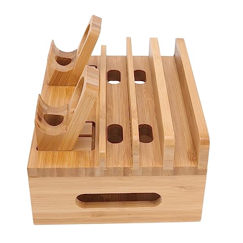 5-Port Bamboo Charging Station with Magnetic Design