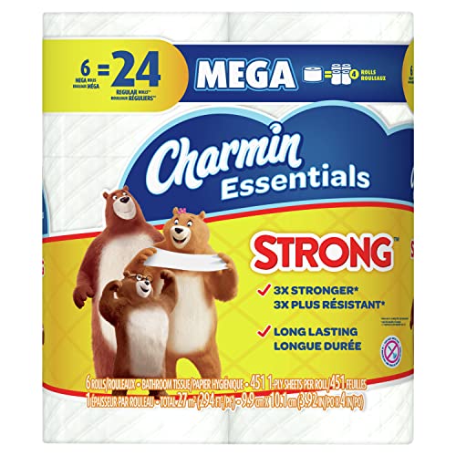 Charmin Essentials Strong Toilet Paper 6 Mega Rolls