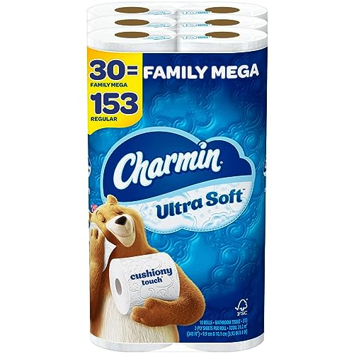 Charmin Ultra Soft Mega Rolls: 30 Family = 153 Regular