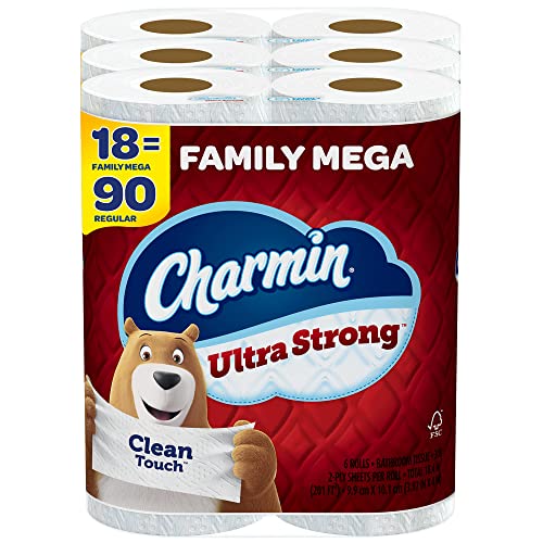 Charmin Ultra Strong Clean Touch Toilet Paper (18 Family Mega Rolls)
