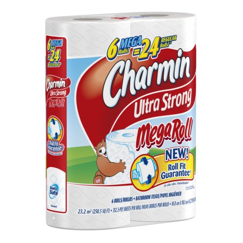 Charmin Ultra Strong Toilet Paper, 6 Mega Rolls (Pack of 3)
