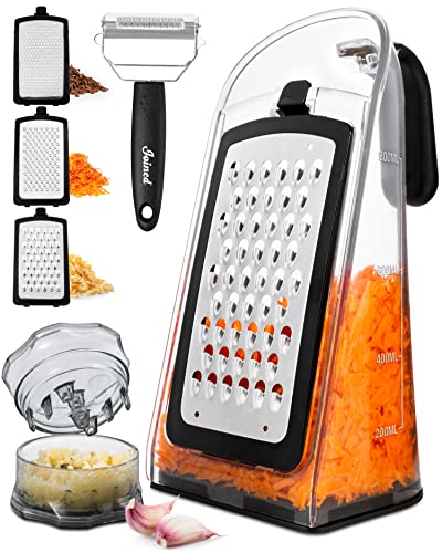 Cheese Grater with Garlic Crusher and Vegetable Peeler