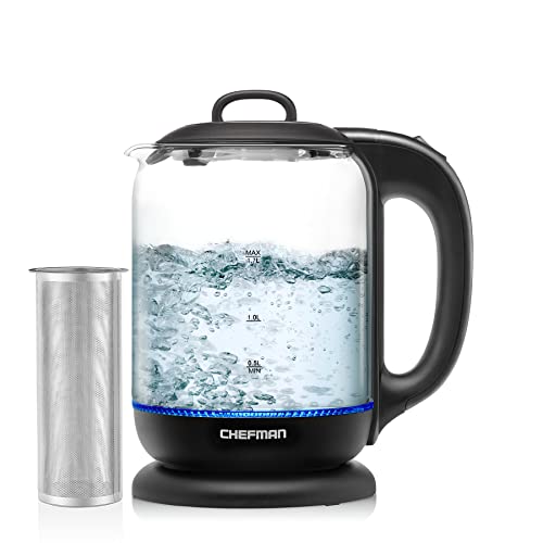 Chefman 1.7L Electric Kettle with Tea Infuser & LED Indicator