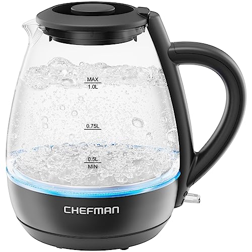 Topwit Electric Kettle Glass, For Hot Water, Tea and Coffee Dual Purpose  Design, BPA-Free, 1L Pour Over Removable Stainless Steel Infuser, Auto-shut