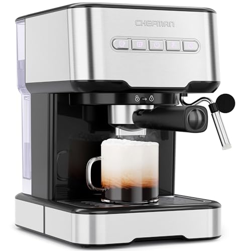SHARDOR Espresso Machine, Cappuccino Latte Espresso Maker with Steam Milk  Frother, 5-Bar 4-Cup Small Coffee Maker for Home, Black