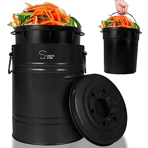 Chef's Star 0.8 Gallon Countertop Compost Bin with Charcoal Filter