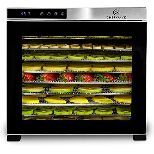 ChefWave Food Dehydrator Dryer Machine - 10 Stainless Steel Trays