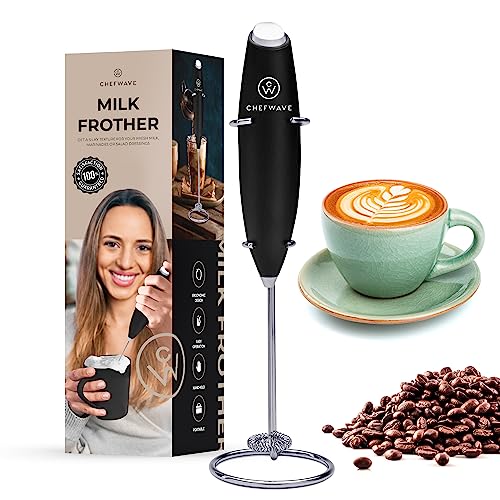 YUSWKO Rechargeable Milk Frother Handheld with 3 Heads, Silver