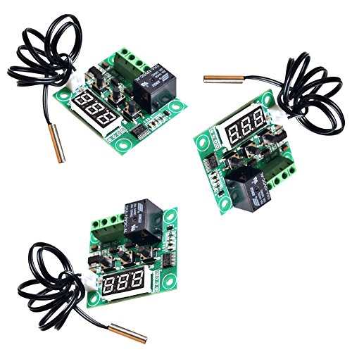 CHENBO 3 Pack 12V DC Temp Control -50-110°C Controller 10A Relay Module